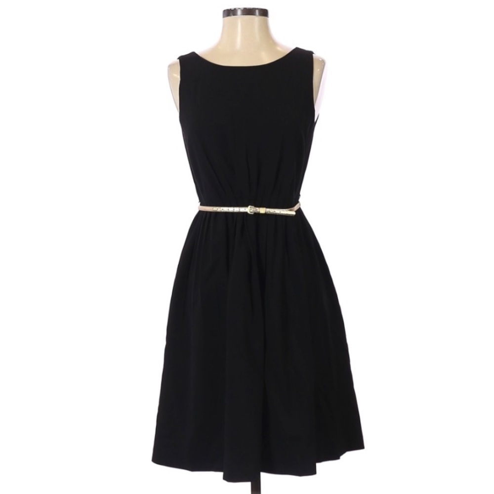 Closet Closing 🚧 CALVIN KLEIN Sleeveless LBD Gold Belt Dress 2